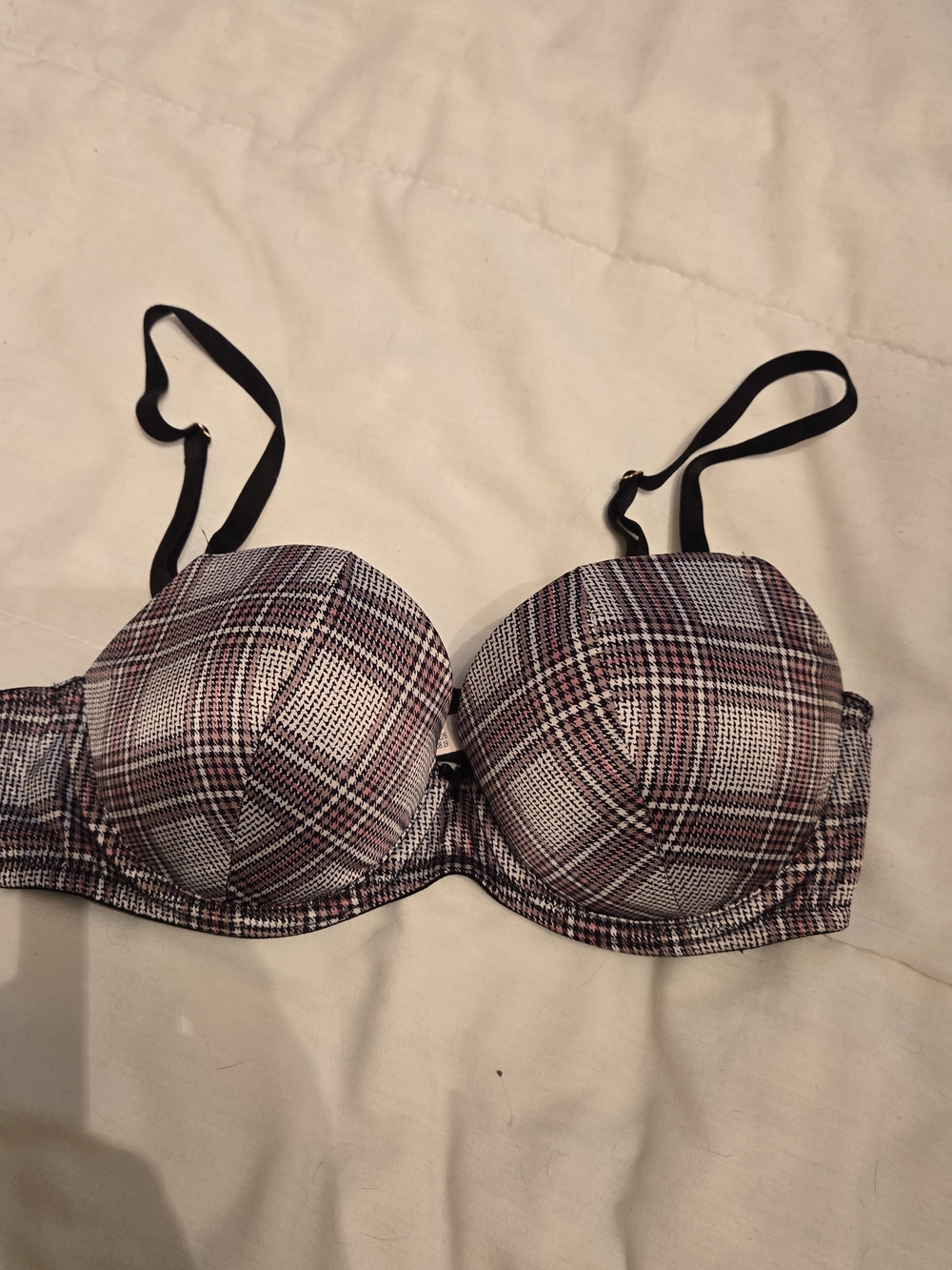 Victoria's Secret Dream ANGELS Plaid Push-Up Bra - Pink Purple & Black